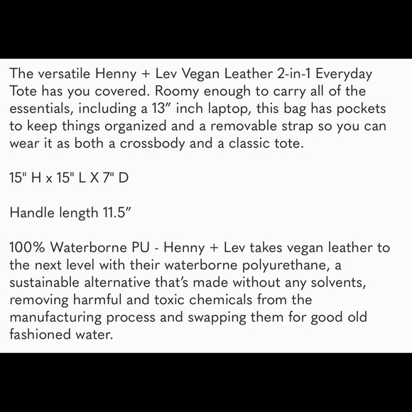 ❤️ HOST PICK ❤️ NWT Henny + Lev tote - Picture 7 of 8